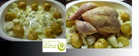 Pollo al horno con tomillo y romero