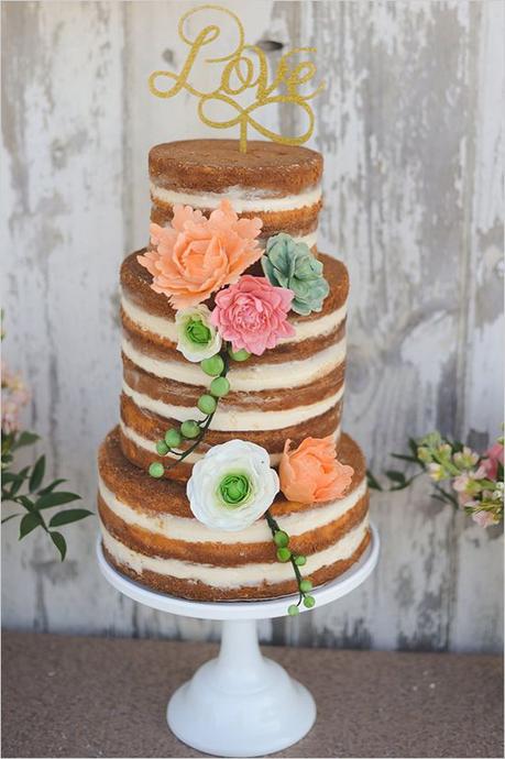 Naked Cake tendencia en Tartas para Bodas