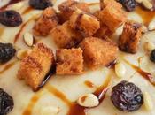 Gachas (poleás) malagueñas "cuscurrones" frito, piñones, pasas miel caña axarquia.