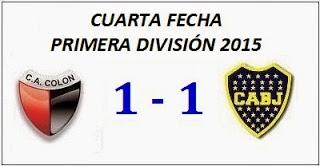 Colón:1 - Boca Juniors:1 (Fecha 4°)