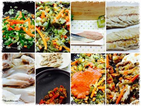 Tosta de verdel sobre verduras pochadas Tosta de verdel sobre verduras pochadas