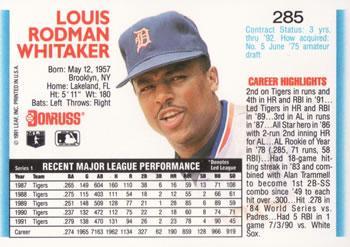 Nº 97: Lou Whitaker.  Los 100 mejores jugadores de la historia del Béisbol