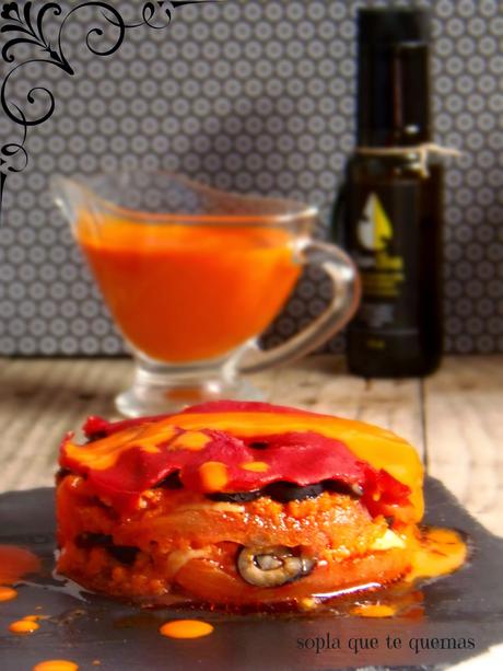 TIMBAL DE SOBRASADA CON VINAGRETA DE PIQUILLOS