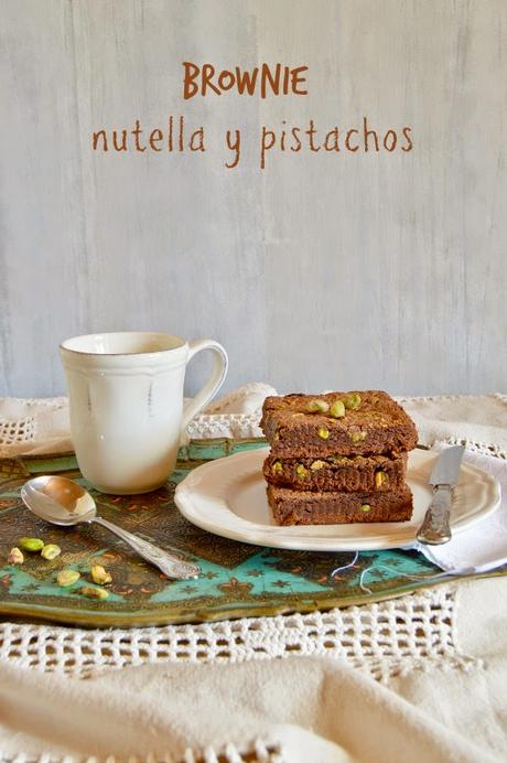 Brownie de nutella y pistachos