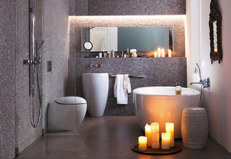 velas en el baño
