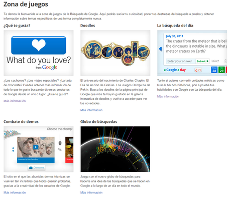 Playground. Zona de juegos de Google en la que desarrollarás tus habilidades de búsqueda
