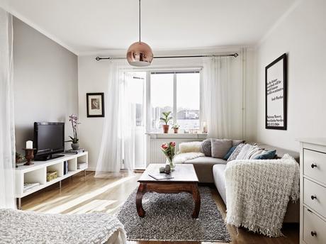 Inspiración Deco: BLANCO Y GRIS en un apartamento de inspiración nórdico