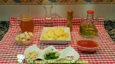 Reecta de ajopollo de patatas