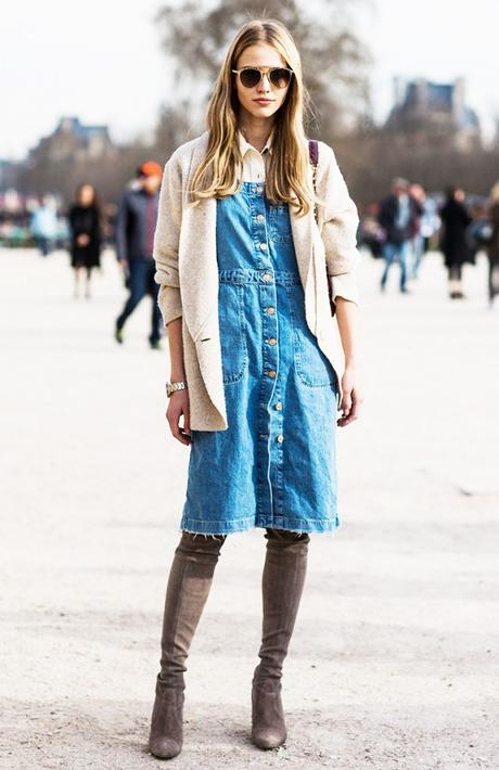 10 maneras llevar un vestido vaquero