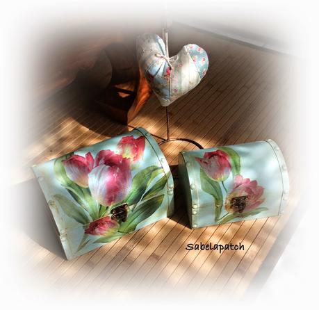 Corazón y cajas con decoupage