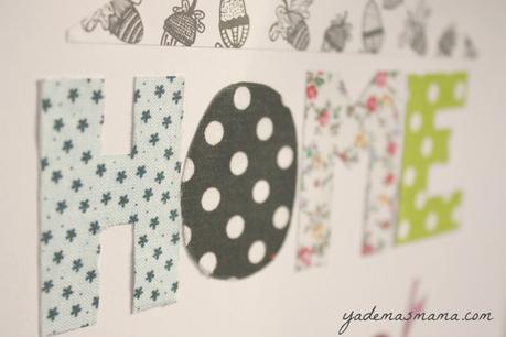 Una lámina DIY para una habitación infantil letras home sweet home