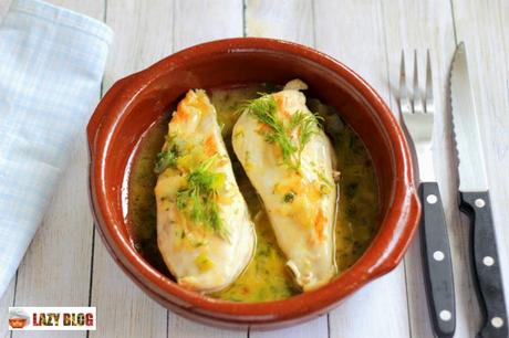 Pollo al eneldo hecho en el microondas. Receta ligera y sabrosa