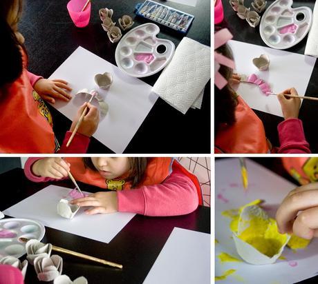 DiariodecoSpring: Diy flores con hueveras de cartón5