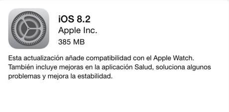 iOS 8.2 disponible para su descarga