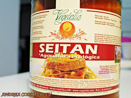 SEITAN CON SALSA DE QUESOS. LÁCTEO VEGETARIANA.