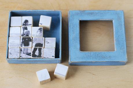 Puzzle personalizado DIY de cubos de madera para el día del Padre