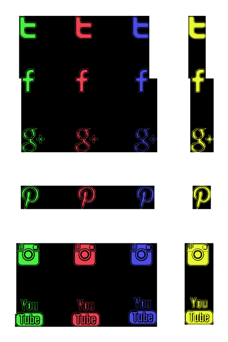 iconos de redes sociales pop art