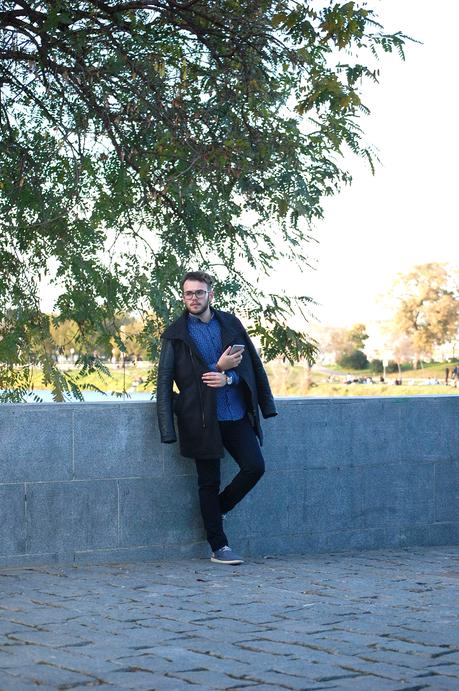 Blue and Leather