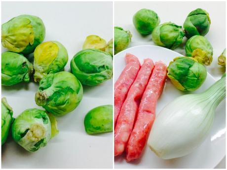 Coles de Bruselas rellenas de pollo Coles de Bruselas rellenas de pollo