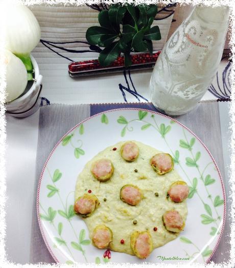 Coles de Bruselas rellenas de pollo Coles de Bruselas rellenas de pollo