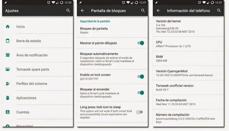 Lollipop en un Oneplus One con la rom Temasek