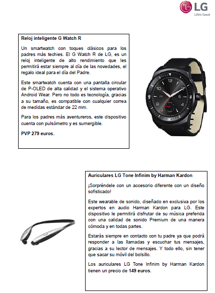 Felicita a papá con tecnología LG