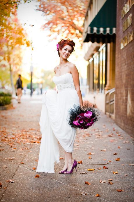 Bride purple shoes