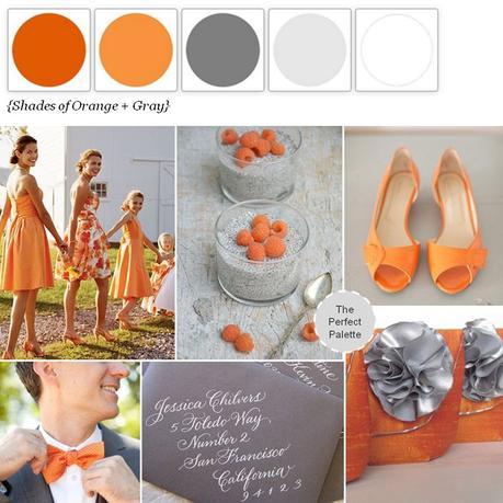 Bodas de color Naranja y Gris