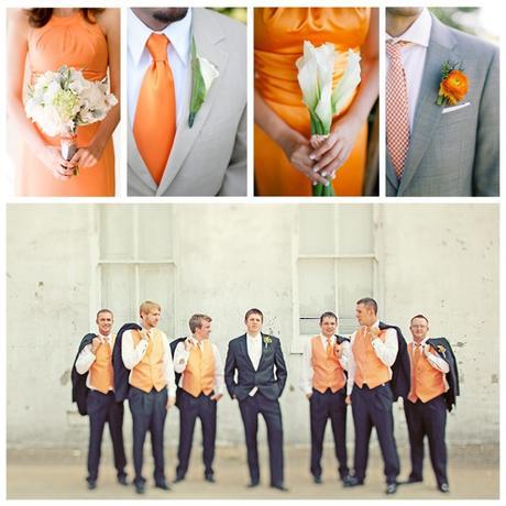 Bodas de color Naranja y Gris