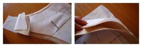 Entretela para las piezas