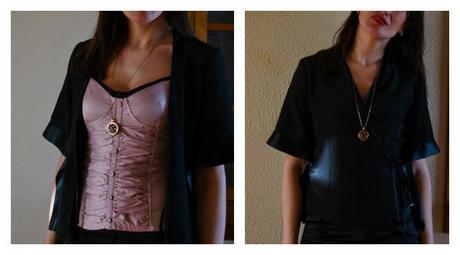 Blusa abierta cerrada Blusa hecha a mano tipo Kimono