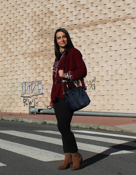 Cadigan de flecos + camisa de cuadros...