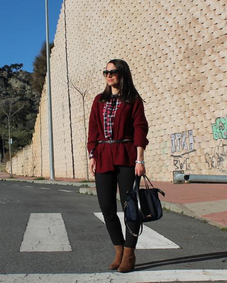 Cadigan de flecos + camisa de cuadros...