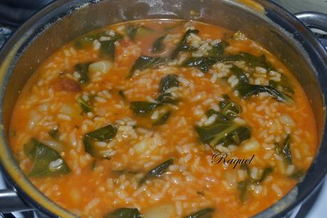 Arroz con Espinacas
