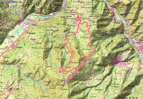 Mapa de la ruta Carabanzo, Pico Ranero