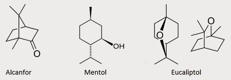 camphor menthol eucalyptol structures