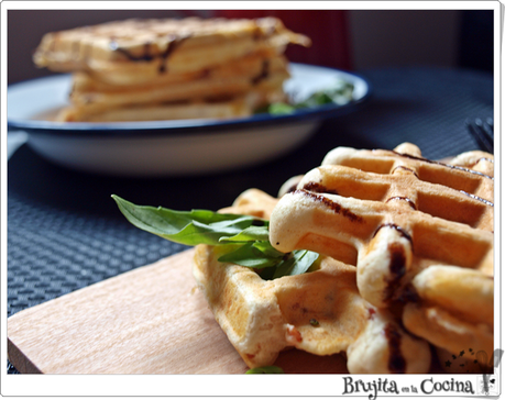 Gofres de Bacon y queso