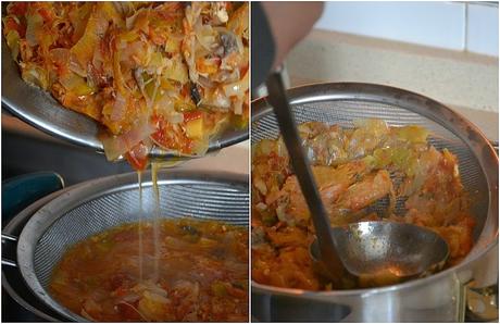 Sopa de pescado con rape y almejas