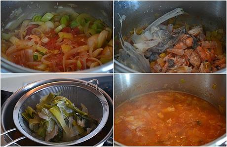 Sopa de pescado con rape y almejas