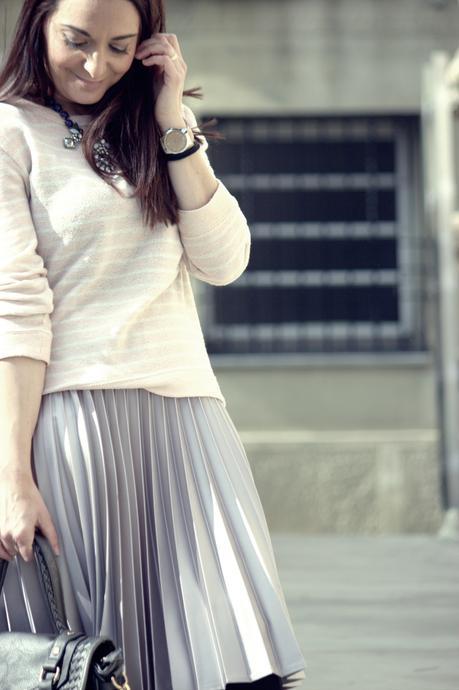 falda plisada plateada falda plisada plateada