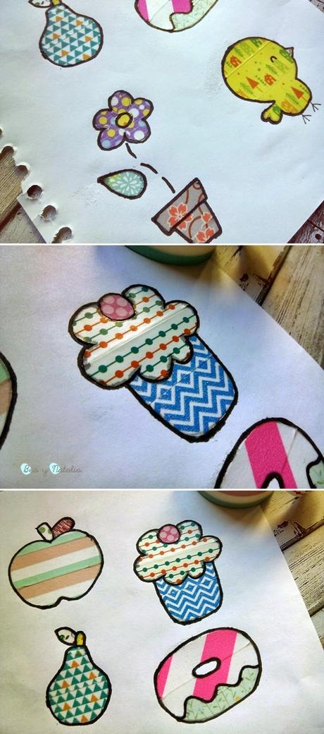 Colorear con washi tape