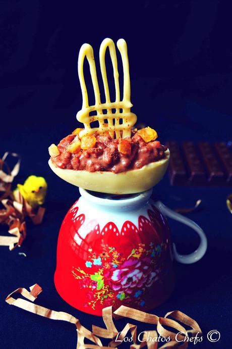 Arroz al chocolate en huevo de Pascua