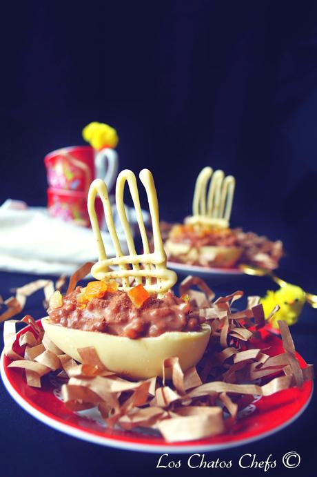 Arroz al chocolate en huevo de Pascua