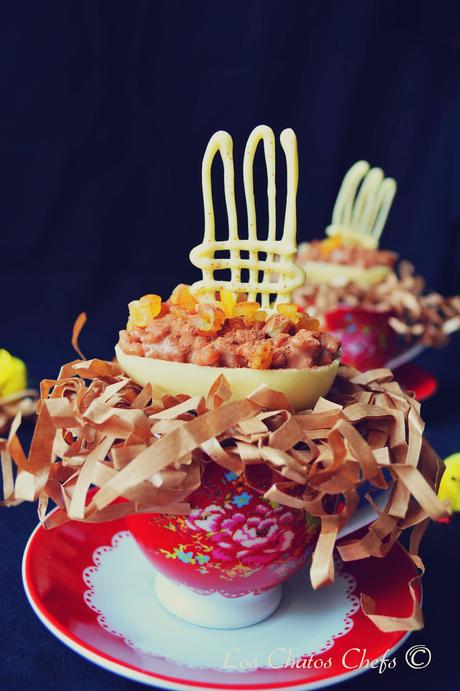Arroz al chocolate en huevo de Pascua