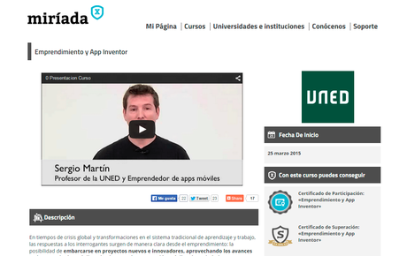 Curso Online Emprendimiento y App Inventor Curso Online Emprendimiento y App Inventor miriada x
