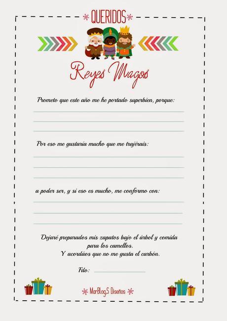 Carta para escribir a los Reyes Magos