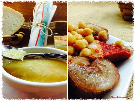 Cocido de garbanzos con sopa de fideos y sacramentos Cocido de garbanzos con sopa de fideos y sacramentos