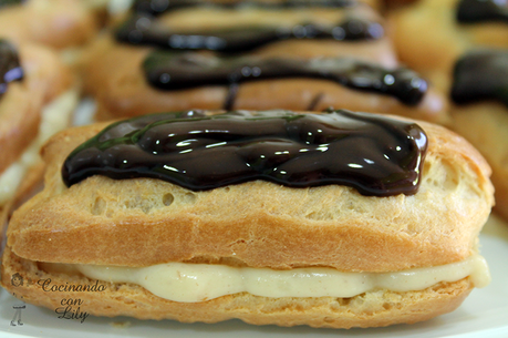 Petisús o Éclairs De Crema y Chocolate