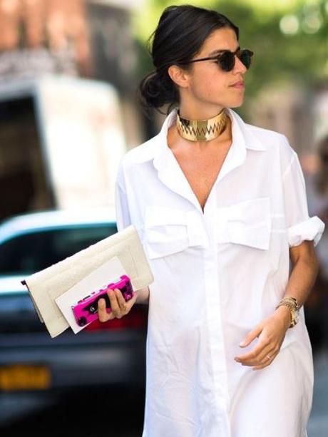 choker camisa blanca