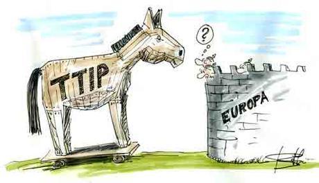 El TTIP, acrónimo del Tratado Transatlántico de Comercio e Inversiones entre la Unión Europea y Estados Unidos